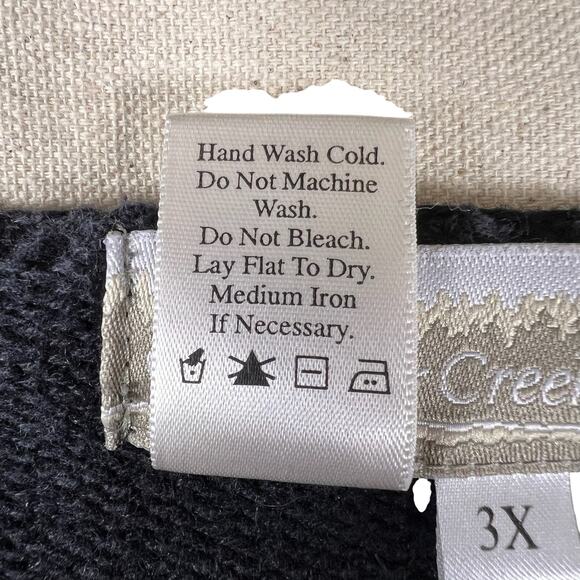 Vintage Coldwater Creek Cardigan L/XL Black Artisan Boho Knit Turquoise Buttons - Picture 14 of 14